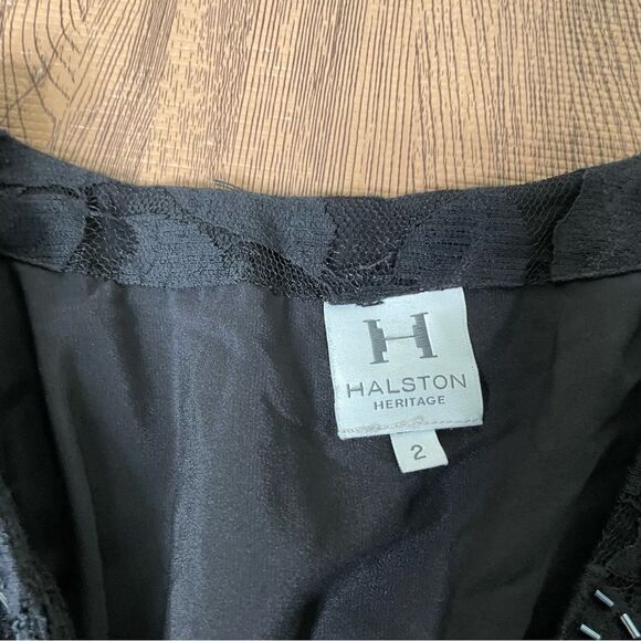 Halston Heritage‎ Beaded Wrap Cocktail Dress Size 2 - Picture 2 of 9